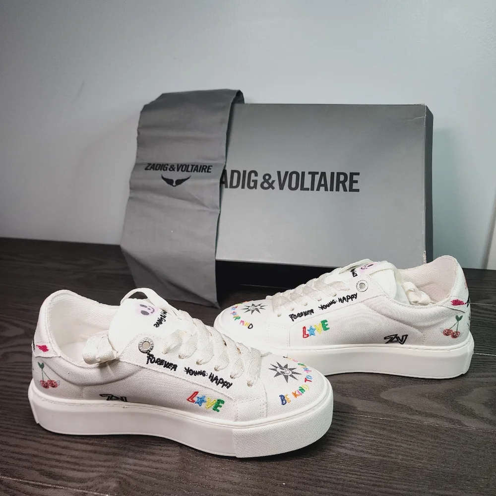 New Zadig & Voltaire Embroidered Sneakers - Picture 6 of 10